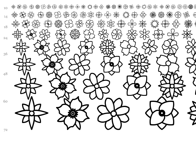 Flowers ST font waterfall